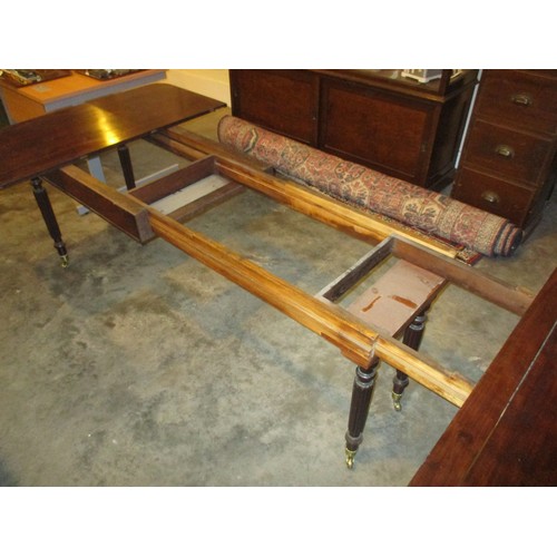 438 - Regency Mahogany Metamorphic Extending Dining Table on 6 Turned and Reeded Legs with 3 Leaves, 301cm... 