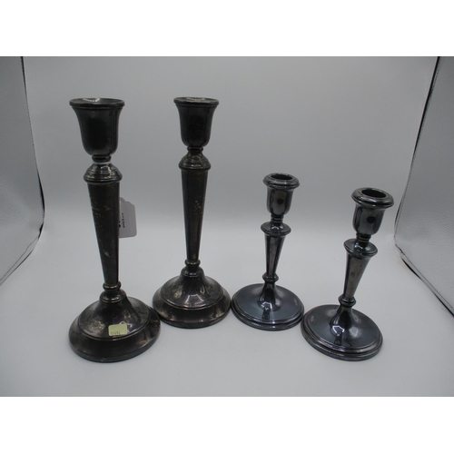 509 - Two Pairs of Weighted Silver Candlesticks