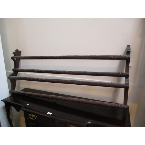 Carved Delft Rack Inscribed RERUM-EDAX TEMPUS, 58x122cm