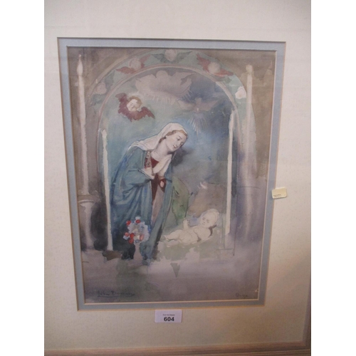 John Duncan, (Scottish 1866-1945), Watercolour, Altar Piece Borga Italy, 33x24cm