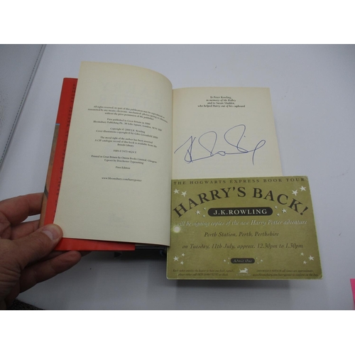 426C - Harry Potter and The Goblet of Fire, First Edition 2000, Signed by The Author and with Book Tour Inv...
