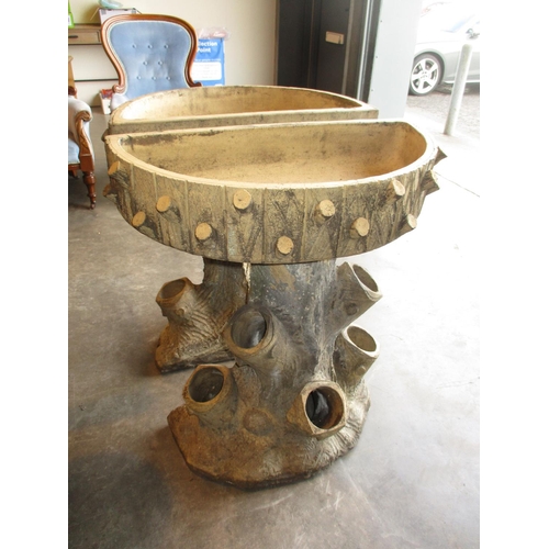 Pair of Cast Stone Naturalistic Tree Trunk Planters, 77x40cm, 90cm h