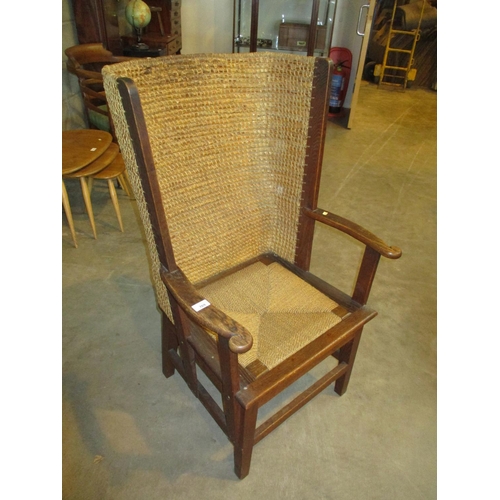 769 - Early 20th Century Oak and Grass Orkney Chair