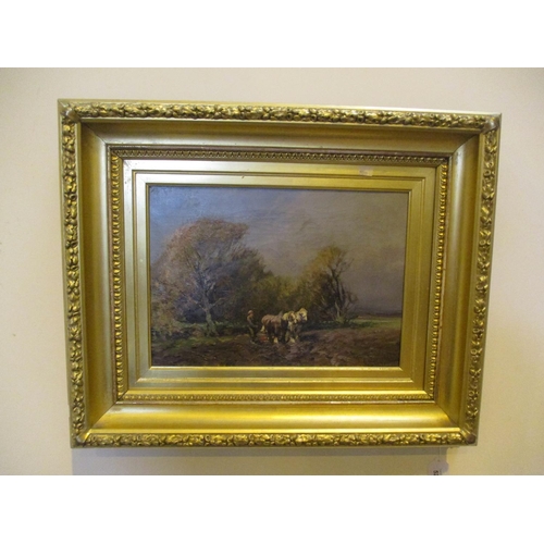 William Bradley Lamond 1900, (Scottish 1857-1914), Oil on Canvas, Plough Horses, 24x35cm