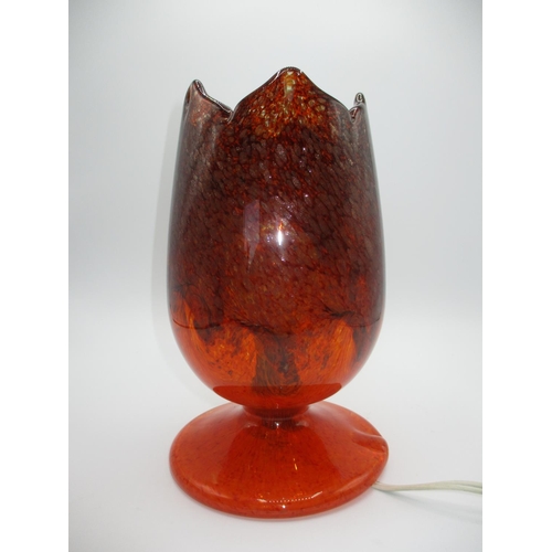 Scottish Orange Glass Tulip Lamp, 23cm