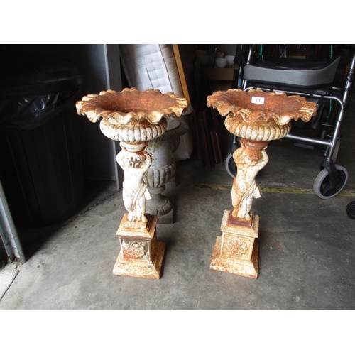 127 - Pair of Cast Iron Cherub Planters, 61cm h