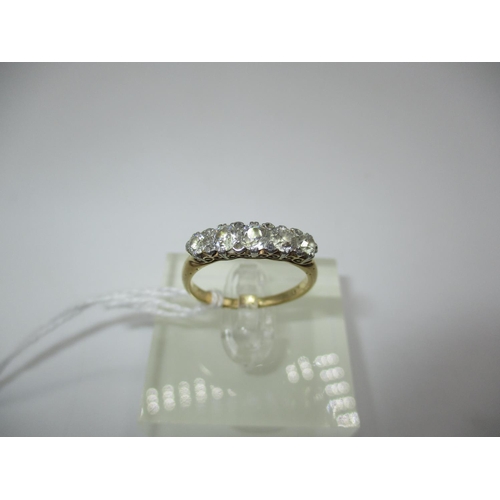 456 - 18ct Gold 5 Stone Diamond Ring, 3.5g, Size O