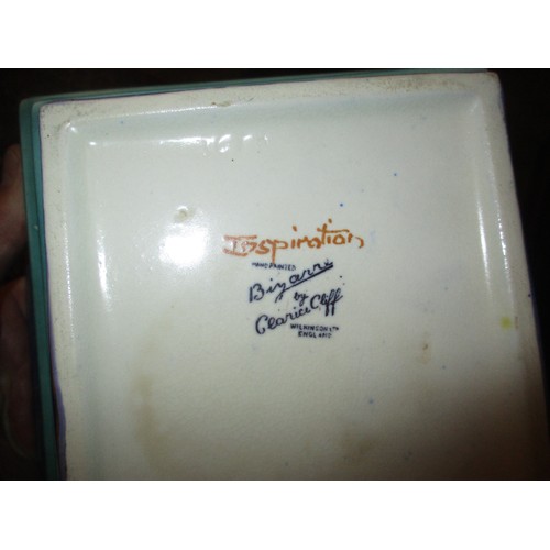 369 - Clarice Cliff Bizarre Inspirations Stepped Pottery Bowl, 23.5x23cm, 11cm h