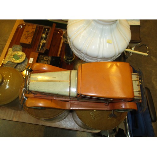 316 - Bing Clockwork Tin Plate Car and Japanese Tin Plate United States Ocean Liner