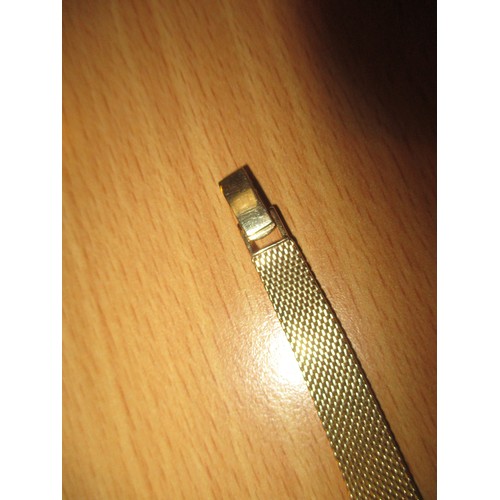 445 - Tiffany & Co. Ladies 14K Gold Bracelet Watch, Presentation Engraved, 25.5g total, with case and box