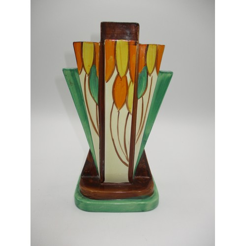 Myott & Son Art Deco Hand Painted Vase, 21cm