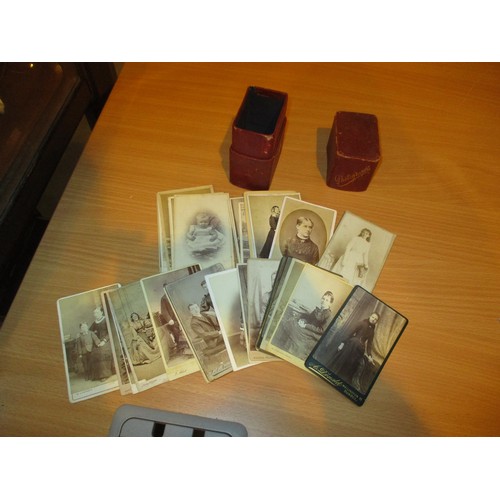 15 - Double Photograph Frame and Boxes of Photographs, Stereograph etc