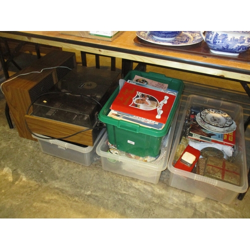 221 - Sanyo Music Centre and Boxes of China, Royalty Ephemera etc