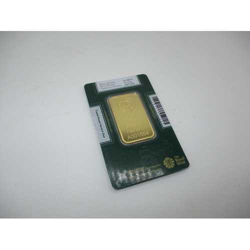 379 - The Royal Mint Refinery 1oz 999.9 Fine Gold Bar, A 001554