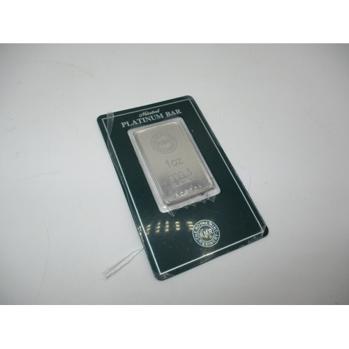 380 - The Royal Mint Refinery 1oz 999.5 Platinum Bar, A 00021