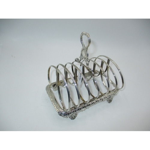 420 - 18th Century Silver 7 Bar Toast Rack, London 1790, Maker CF, 338g