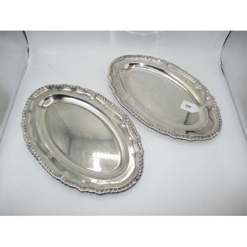 452 - Pair of Early 19th Century Silver Serving Dishes, London 1805, Maker WB RS, 1900g, 36x23.5cm