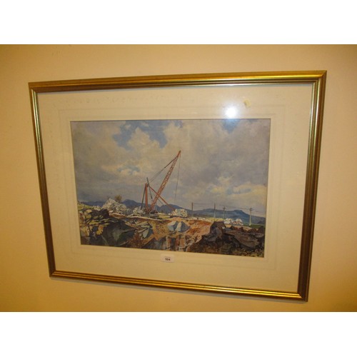 504 - James McIntosh Patrick, RSA, ROI, ARE, LLD, (Scottish 1907-1998), Watercolour of a Quarry, 38x55cm, ... 