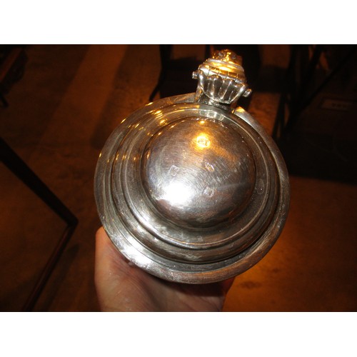 416 - 18th Century Silver Lidded Tankard, London 1733, Maker WD, 660g, 16cm h