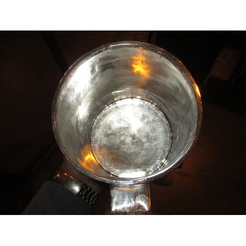 416 - 18th Century Silver Lidded Tankard, London 1733, Maker WD, 660g, 16cm h