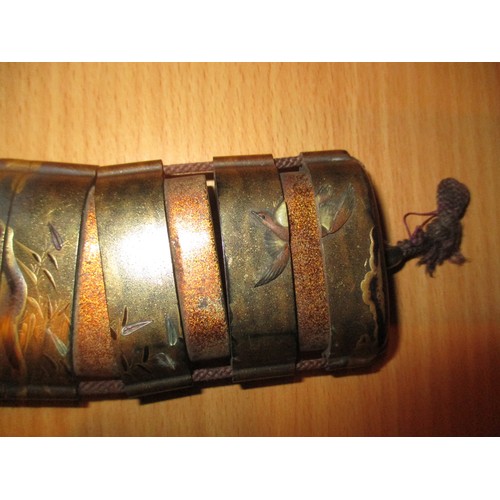 329 - Two Japanese Lacquer 5 Section Inros, one with an Ojime