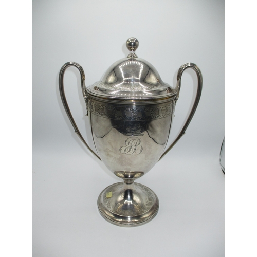 Georgian Silver 2 Handle Trophy, London 1798, Maker WJ, 33cm h, 1460g