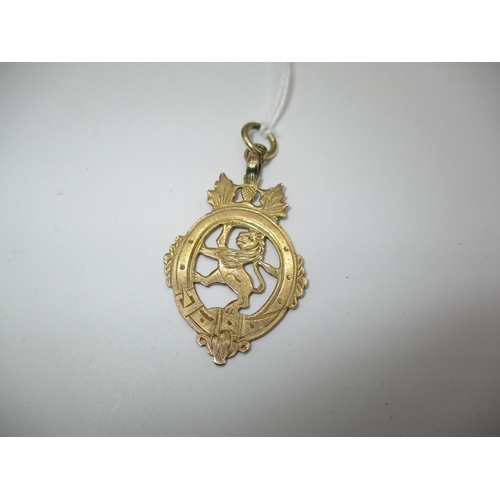 324 - 9ct Gold Rampant Lion Fob, 4.31g