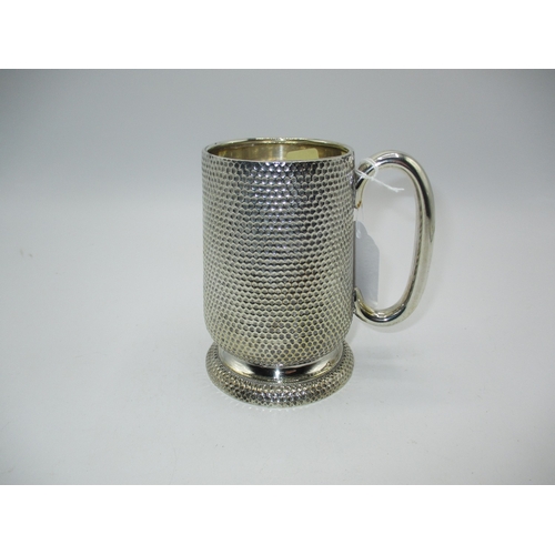 431 - Dimple Decorated Tankard Stamped Silver, 468g, 12.5cm h