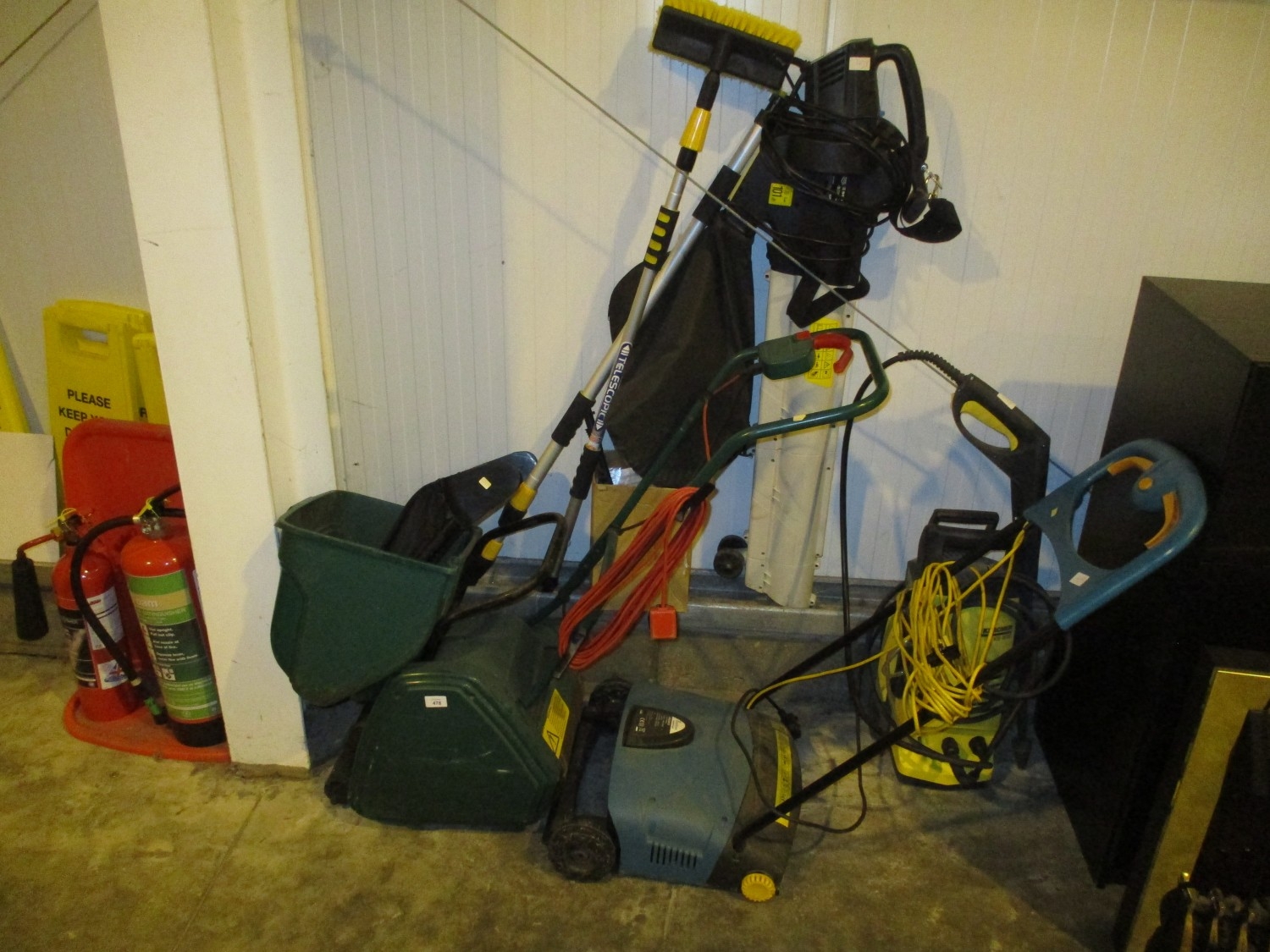 Qualcast Classic Electric 30 Lawnmower, Dobbies Lawn Rake, MacAllister ...
