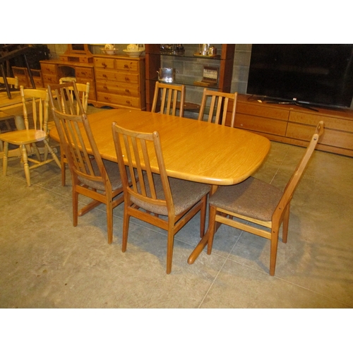 Skovby Teak Extending Dining Table with 2 Leaves and 6 Chairs