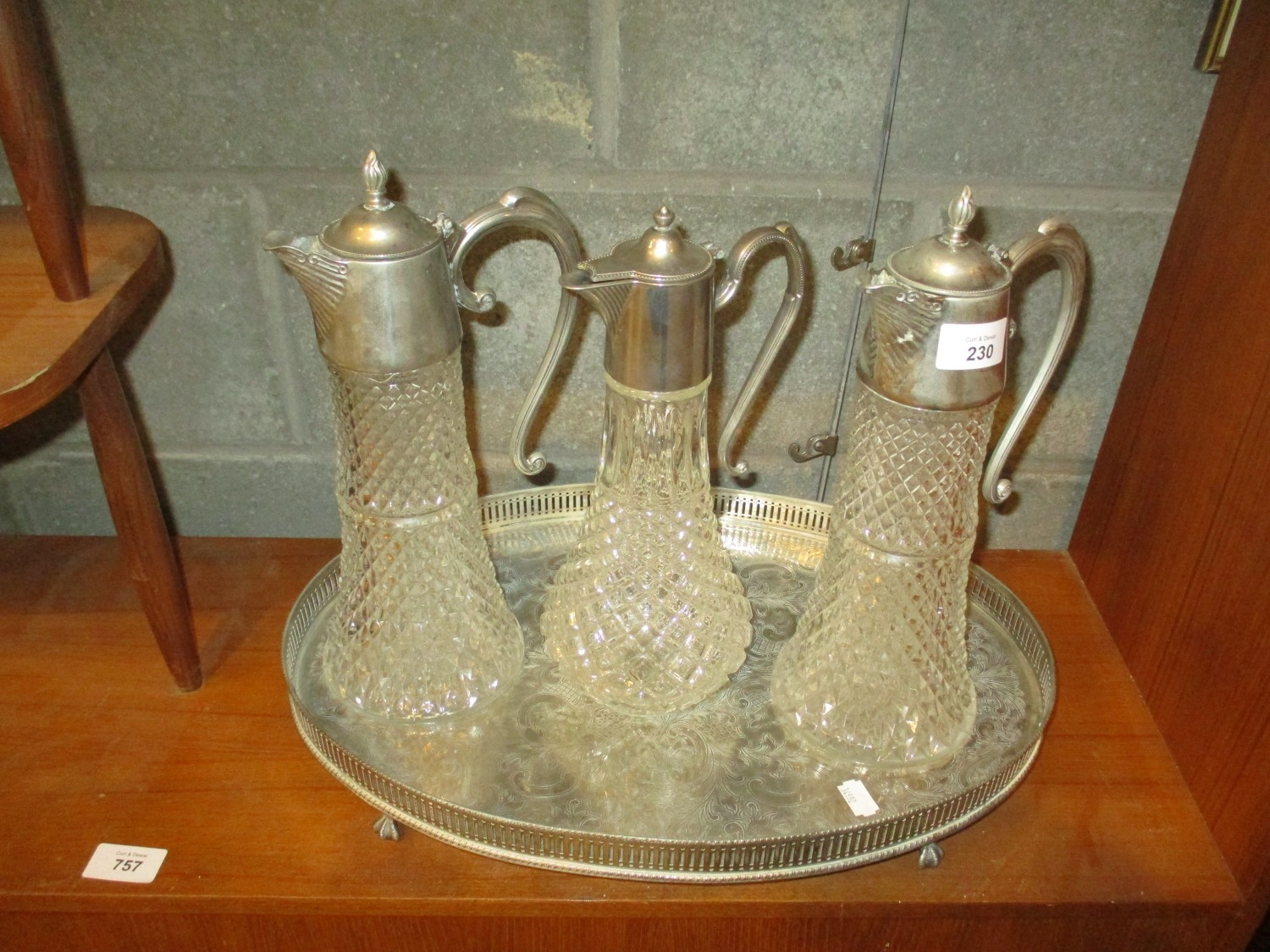 Three Wine Jugs and a Gallery Tray