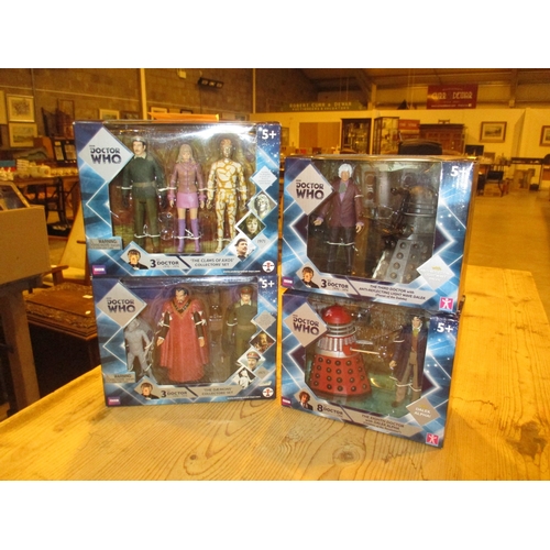 413 - Four Doctor Who 3rd Doctor (3) and 8th Doctor Collectors Sets