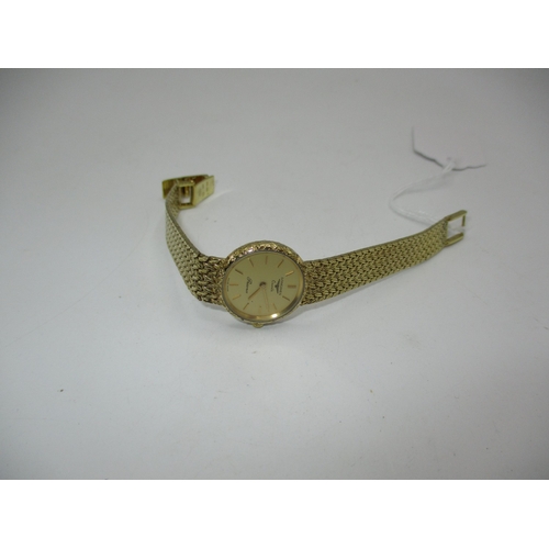 527 - Ladies 9ct Gold Longines Quartz Presence Bracelet Watch, 24.62g total
