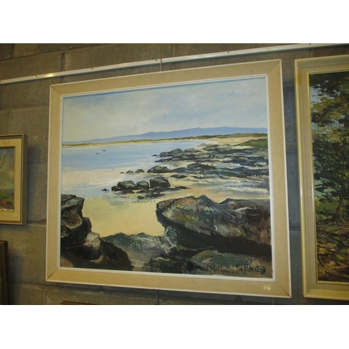 Torquil J MacLeod (Scottish 1933-2002), Oil on Canvas, Coastal Scene, 60x70cm