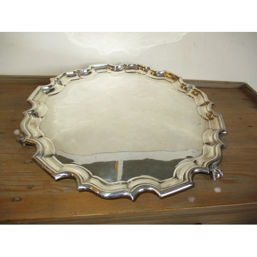 767 - Silver Shaped Border Salver on 3 Ball and Claw Feet, Birmingham 1926, 1190g