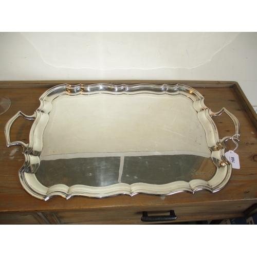 768 - Silver Shaped Border 2 Handle Tray, Sheffield 19321, 1888g