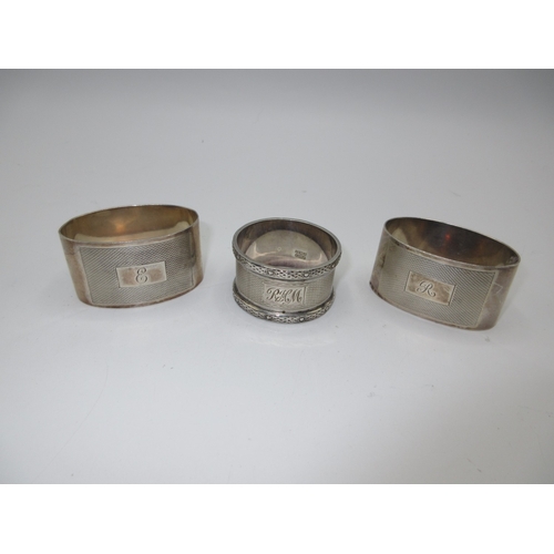 341 - Pair of Silver Napkin Rings, Birmingham 1964, and a Single Silver Napkin Ring (3), 110g total
