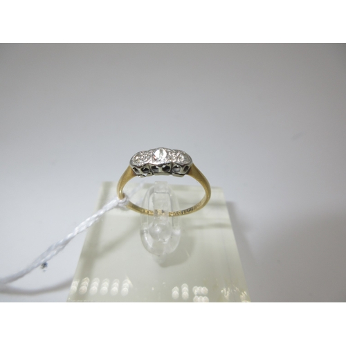 394 - 18ct Gold 3 Stone Diamond Ring, 1.71g, Size M