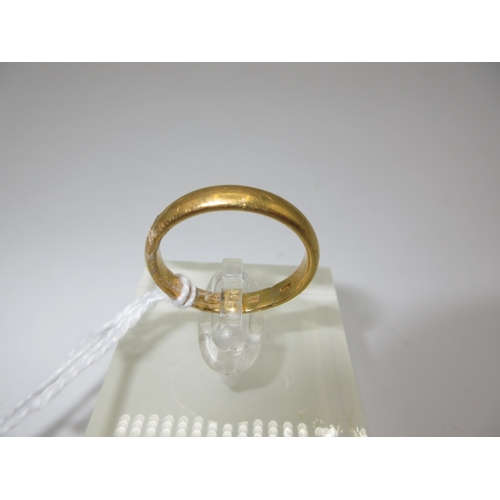 398 - 22ct Gold Wedding Ring, 5.67g, Size S