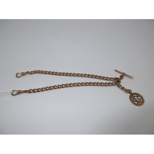 407 - 9ct Gold Double Albert with 9ct Gold Fob, 50.16g