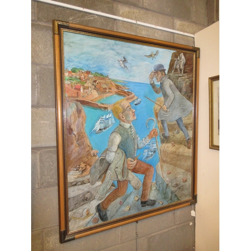 538 - John Johnstone '87, (Scottish 1941 - ), Oil Painting, Waddington-Coote Pursued The Strange Figure, 1... 