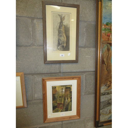 539 - F. Stout '90, Watercolour of a Kipper, 29x14, and a Michael McVeigh Signed Print (2)