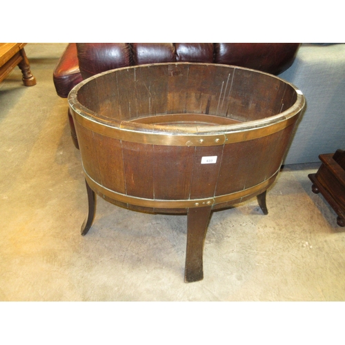 633 - Coopered Mahogany Wine Cooler/Jardiniere, 66x42x61cm h