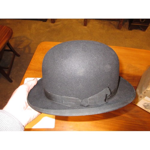 195 - Christys' Top Hat with Box and a Bowler Hat