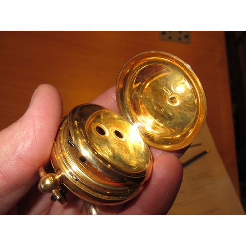 409 - J.W. Benson London 18ct Gold Open Face Pocket Watch, The Ludgate Patent No. 4658, 120g total, 4.7cm ... 