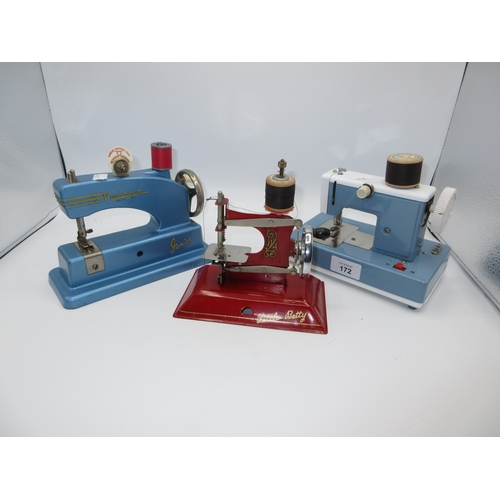 172 - Three Childs Sewing Machines - Vulcan Junior, Little Betty and Another