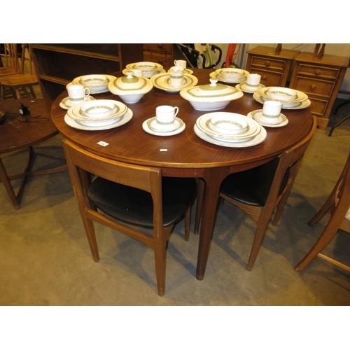 474 - Mid 20th Century McIntosh Kirkcaldy Teak Extending Dining Table with 4 Tuck Under Chairs