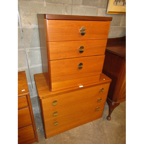 602 - Stag Teak Chest of 3 Drawers, 81x44x64cm h, along with a Bedside Chest