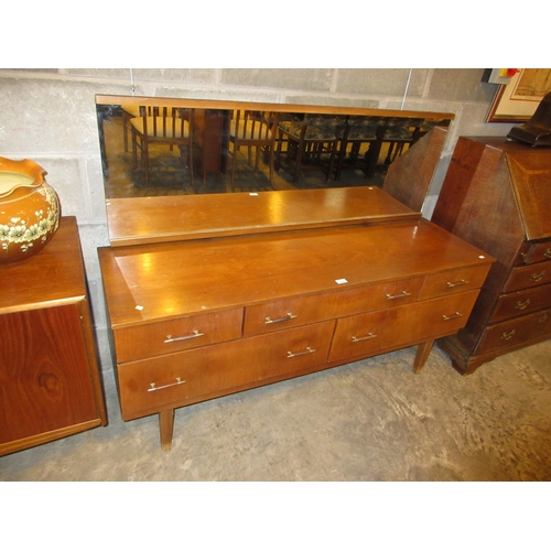 604 - Teak 5 Drawer Dressing Table, 146x43x112cm h max