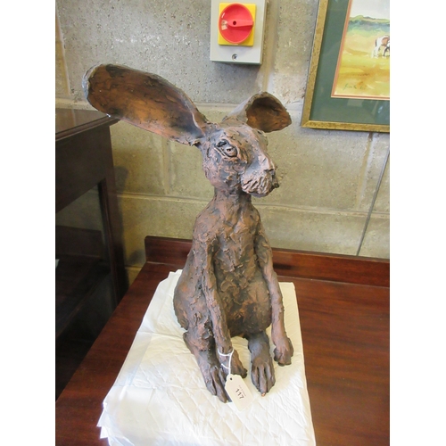 117 - Kirsty Doig Pottery Figure of a Hare, 43cm, chipped toes